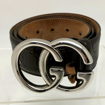 GUCCI Belt 259982 GG Shima Leather Double G Brown Men's IT96O5X59NFK RM4050D