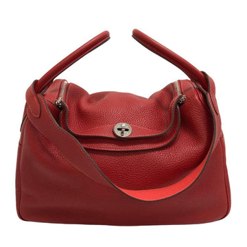 HERMES Lindy 34 Rouge Kazak x Rose Jaipur Handbag Red Ladies