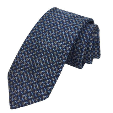 HERMES Necktie TIE 7 DOUBLURE H CHEVAL A LA COUVERT 339330T 01 HTH2210 Horse Navy MARINE/CIEL/BLANC Men's