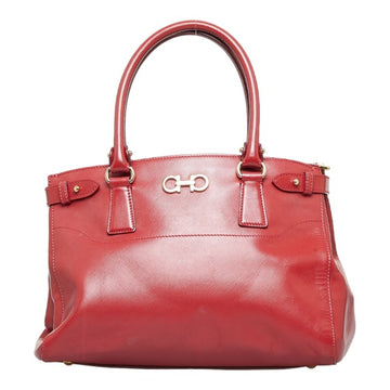 SALVATORE FERRAGAMO Gancini Handbag Red Leather Ladies