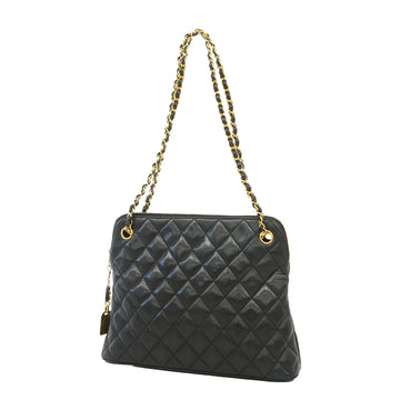 Chanel Matelasse Chain Shoulder Lambskin Chain Shoulder Lambskin Black