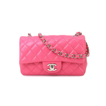 CHANEL Mini Matelasse 20 Chain Shoulder Bag Leather Pink A69900