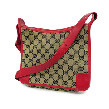 GUCCIAuth  GG Canvas Shoulder Bag 001 4206 Women's Navy,Red Color