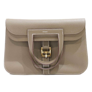 HERMES Alzan 31 Shoulder Bag Etoupe [G Hardware] Taurillon Women's Men's