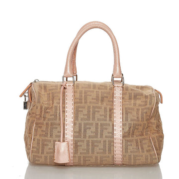 Fendi handbag 8BL061 beige pink canvas leather ladies FENDI