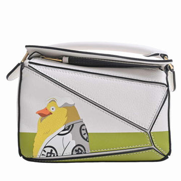 LOEWE Leather Puzzle Bag Shoulder Otori-like Spirited Away Ghibli Collaboration A510U95X47 White Green