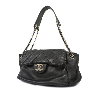 Chanel Matelasse Chain Women's Leather Shoulder Bag Black