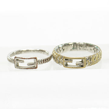 FENDI Ring [Set of 2] Baguette Silver x Gold Women's