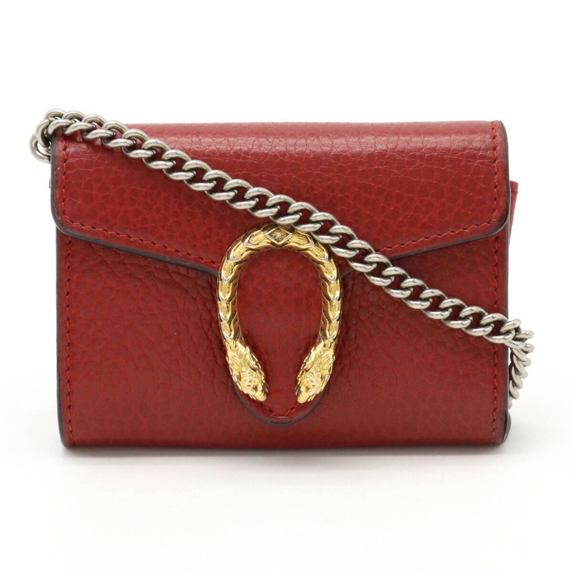 Ladies chain coin online purse bag in red