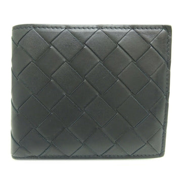 BOTTEGA VENETA Intrecciato Folding Wallet Men's Bifold Leather Black/Green