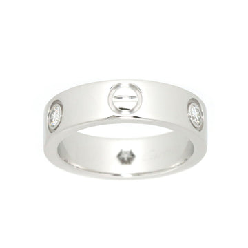 Cartier Love #53 Ring Half Diamond 3P K18 WG White Gold 750