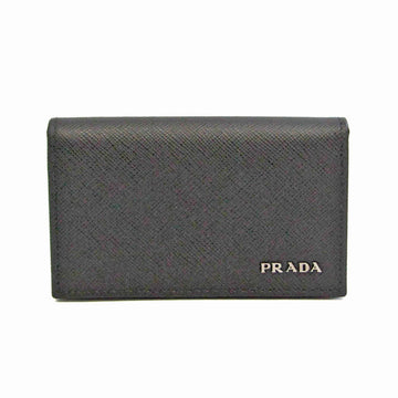 PRADA Leather Card Case Black