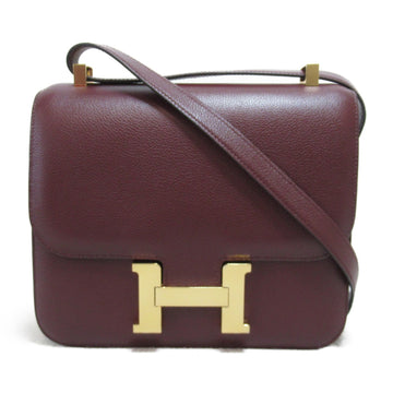 HERMES Constance 23 Shoulder Bag Red Wine red Vaux Swift leather leather