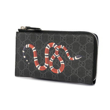 GUCCIAuth  GG Supreme 575364 Men's Long Wallet [bi-fold] Black