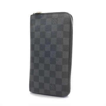 LOUIS VUITTONAuth  Damier Graphite Zippy Organizer N63077 Men's Long Wallet