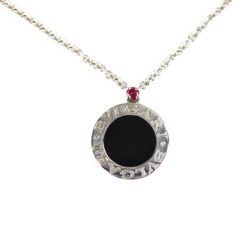 BVLGARI Save the Children Necklace Ag925 Ruby Onyx Silver Red Black 10th Anniversary