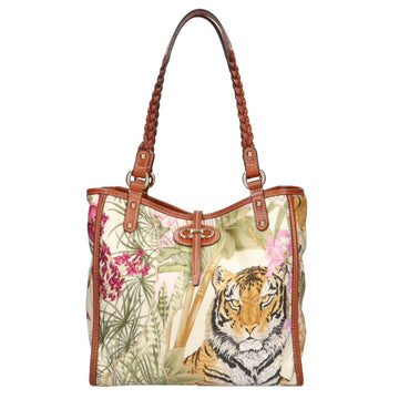 SALVATORE FERRAGAMO Reversible Tiger Animal Shoulder Bag Nylon Multi Ladies