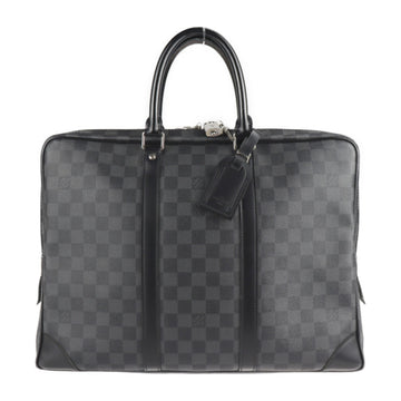 LOUIS VUITTON Porte Document Voyage Business Bag N41125 Damier Graphite Canvas Black