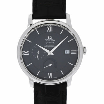 OMEGA De Ville Prestige Co-Axial 424.13.40.21.01.001 Men's SS/Leather Watch Automatic Winding Black Dial