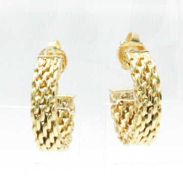 TIFFANY Somerset Mesh Earrings No Stone Yellow Gold [18K] Half Hoop Earrings Gold