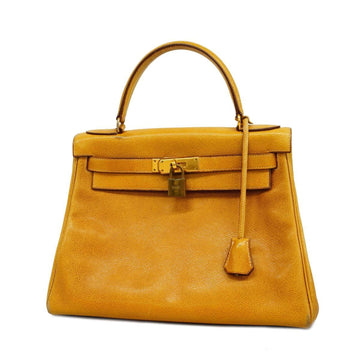 HERMES Handbag Kelly 28 〇I Engraved Couchevel Natural Gold Hardware Women's