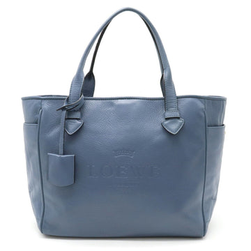 LOEWE Heritage Small Tote Handbag Bag Leather Dusty Blue 377.79.751