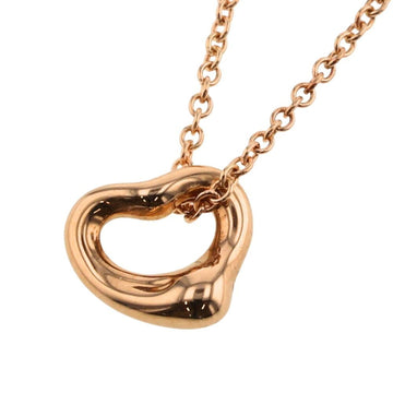 TIFFANY necklace open heart approximately 7mm in width K18 pink gold Lady's &Co.