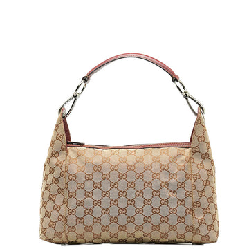 GUCCI GG Canvas Handbag One Shoulder Bag 113023 Beige Red Leather Ladies