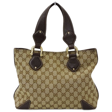 Gucci bag ladies tote handbag GG canvas 153024 brown beige