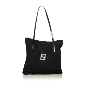 Fendi Zucca tote bag shoulder flat 06-10 15783 black nylon leather ladies FENDI
