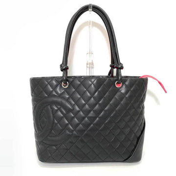 CHANEL Bag Cambon Line Large Tote Black Handbag Matelasse Coco Mark Ladies Soft Calf Leather A25169