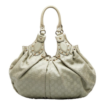 GUCCIsima Studded Handbag 203624 Light Green Leather Women's