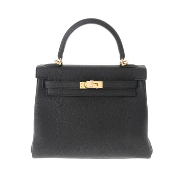 HERMES Kelly 25 Inner Stitch Black U Engraved [around 2022] Ladies Togo Bag