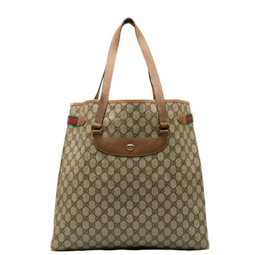 GUCCI GG Plus Handbag Tote Bag 3902091 Brown PVC Leather Women's