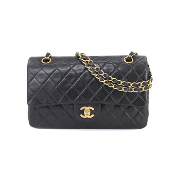 CHANEL Matelasse 25 Chain Shoulder Bag Leather Black Blue Bicolor A01112 Gold Hardware Vintage