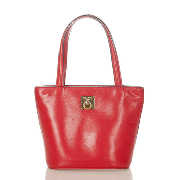celine red leather handbag ladies