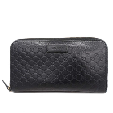 GUCCI long wallet micro sima 449391 493075 leather black champagne men women