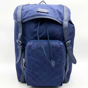 GUCCI GG pattern backpack daypack nylon bag navy ladies men's fashion 510336 USED