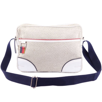 DIOR HOMME bag shoulder punching cotton leather men's beige / white