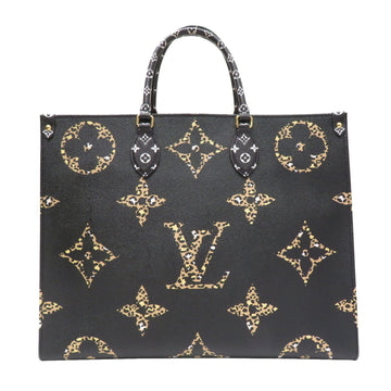 LOUIS VUITTON On The Go GM M44674 Tote Bag Black/Camel Monogram Jungle