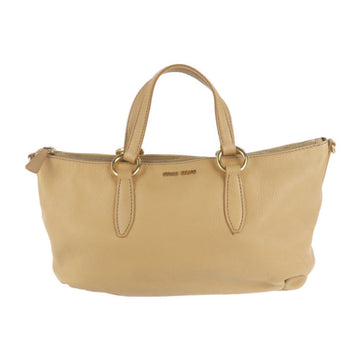 MIU MIU MIUMIU handbag leather beige 2WAY shoulder bag