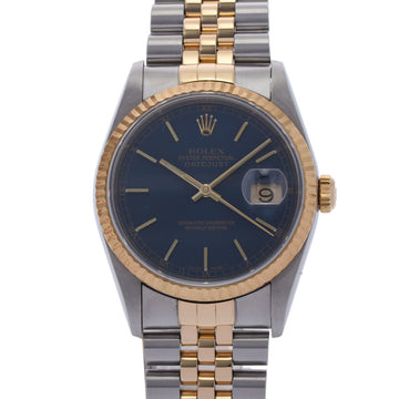 ROLEX Datejust 16233 Men's YG SS Watch Automatic Blue Dial