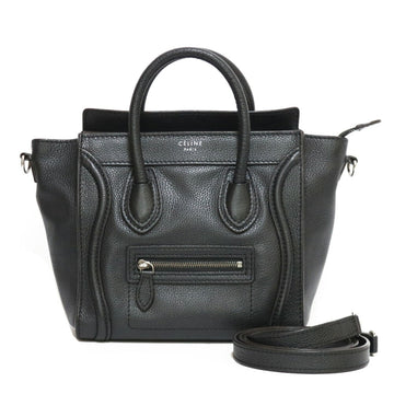 Celine Handbag Shoulder Bag Luggage Nano Black Ladies