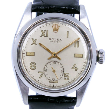 ROLEX Oyster cal.1225 6426 Stainless Steel Black Manual Winding Analog Display Men's White Dial Watch