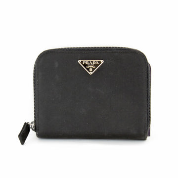 PRADA Bifold Wallet Nylon/Leather Black Ladies