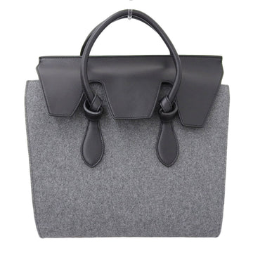 Celine tie bag handbag felt x leather gray black