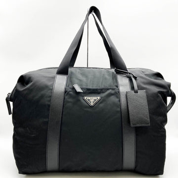 PRADA Boston Bag Nylon Travel Shoulder Triangle Logo Black Tessuto Ladies Men's Fashion