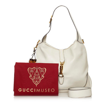 Gucci New Jackie Shoulder Bag 281178 White Leather Ladies