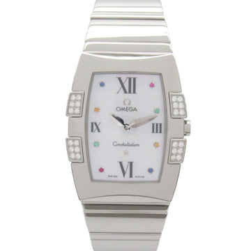 OMEGA Constellation Quadrella Diamond Bezel Wrist Watch Wrist Watch 1586.79 Quartz White White shell Stainless Steel 1586.79