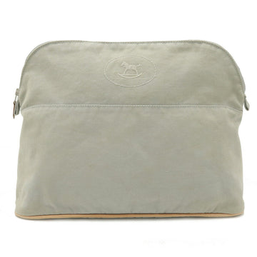 HERMES Bolide GM Pouch Multi Canvas Leather Light Gray